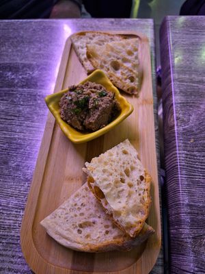 Complimentary bigilla starter at Balance Bowl in Gzira