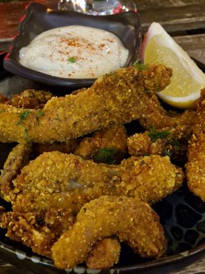 No calamari fried oyster mushrooms at Balance Bowl in Gzira