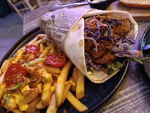 Seitan wrap at Balance Bowl in Gzira