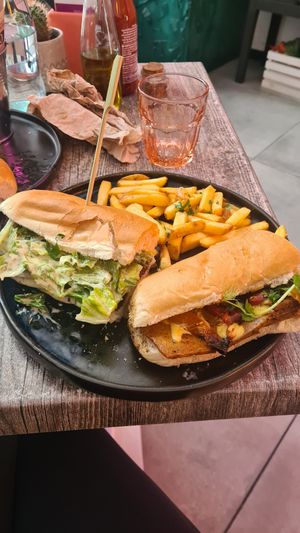 Ceasar Special on the left (my favorite) Cheezesteak on the right both amazing at Balance Bowl in Gzira