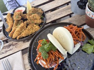 ‘Calamari’ and bao buns  at Balance Bowl in Gzira