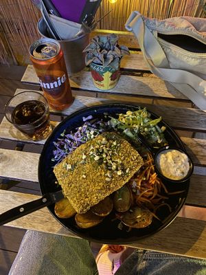 No Schnitzel with a cold Kinnie  at Balance Bowl in Gzira