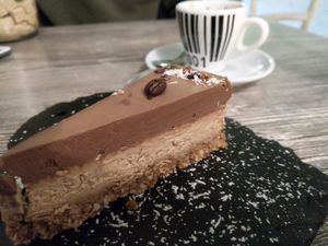 Coffee chocolate cheesecake at Balance Bowl in Gzira