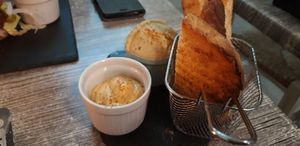 Hummus & bread at Balance Bowl in Gzira