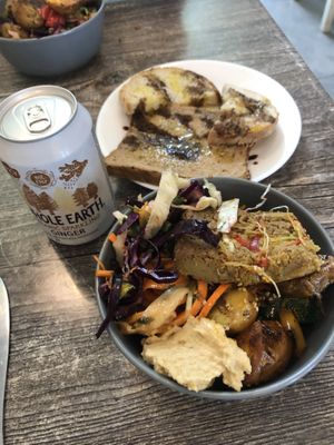 Salad and breads at Balance Bowl in Gzira