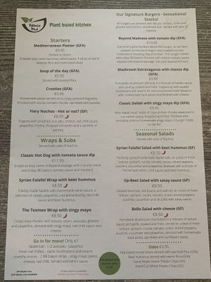 Menu at Balance Bowl in Gzira