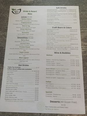 Menu at Balance Bowl in Gzira