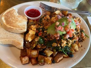 Vegan skillet  at Herms Inn in Logan