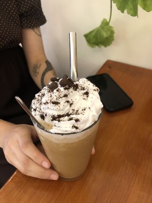 Iced coffee at Kindred NZ in Dunedin