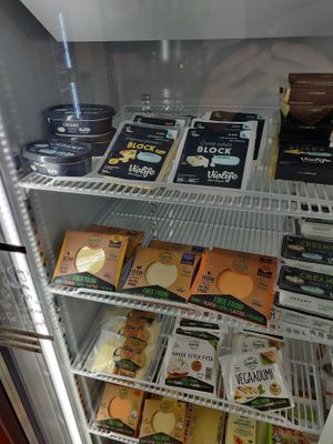 One of the 4 fridges, this one filled with cheese at Kindred NZ in Dunedin