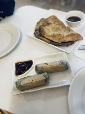 Fresh rolls and scallion pancakes  at Loving Hut - Chandler St in Worcester