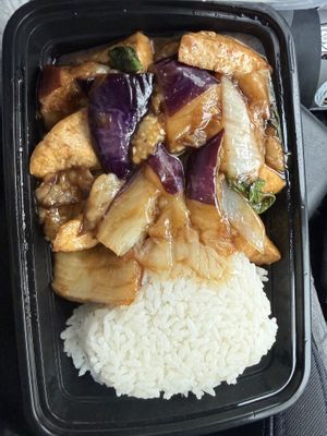 Eggplant and tofu  at Loving Hut - Chandler St in Worcester