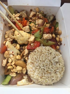 Szechuan stir fry vegan at Beach Walk in Pacific City