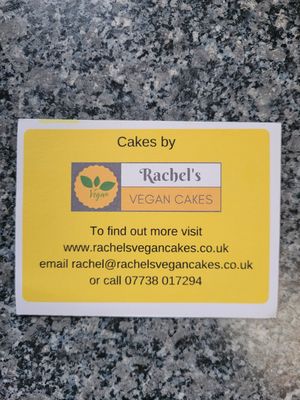 Business Card at Rachel's Vegan Cakes in Wrexham