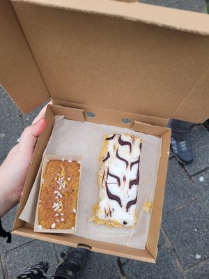 Lemon Drizzle Cake and Custard Slice at Rachel's Vegan Cakes in Wrexham