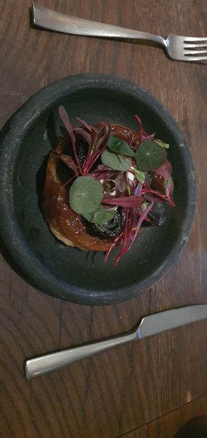 French onion pie at Natura in Helsinki