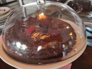 Vegan cake at Salamanca Magenta Cafe & Bar in Salamanca