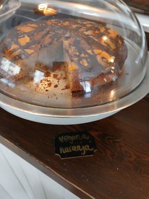 Vegan orange cake.  at Salamanca Magenta Cafe & Bar in Salamanca