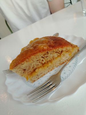 vegan apricot jam cake with poppy seeds at Salamanca Magenta Cafe & Bar in Salamanca
