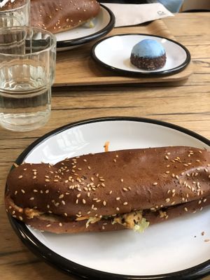 Vegan bahn mi + cloud truffle   at Wild & The Moon - Saint Honoré in Paris
