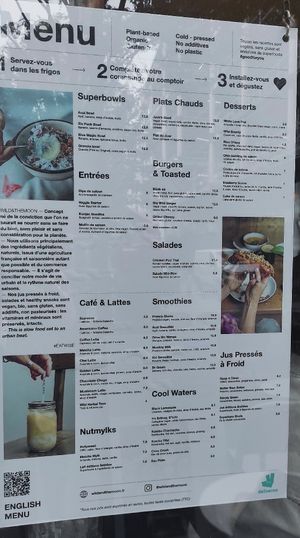 Menu at Wild & The Moon - Saint Honoré in Paris