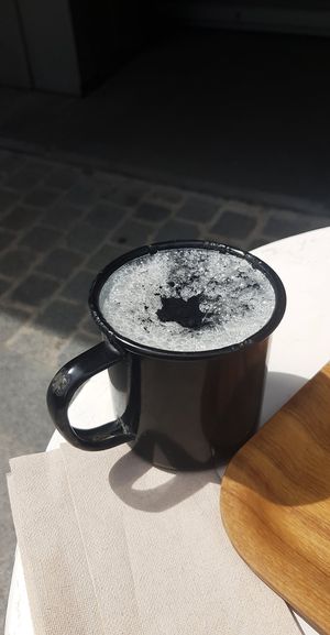 Charcoal latte at Wild & The Moon - Saint Honoré in Paris