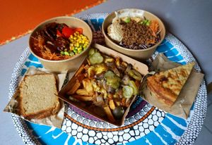 Delivery: Bowls + Loaded Fries + Flan + Lemon cake at Theory (ex-BurgerTheory) in Paris