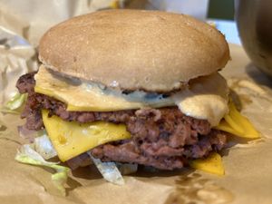 Vegan double cheesy burger on GF bun  at Theory (ex-BurgerTheory) in Paris