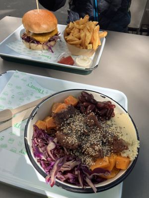 Bowl and burger meal  at Theory (ex-BurgerTheory) in Paris