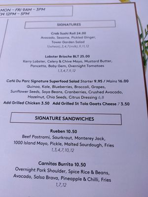 Vegan options at Café Du Parc in Killarney