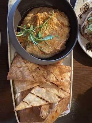 Hummus and pita chips  at Café Du Parc in Killarney