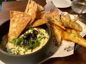 Hummus tortilla chips   at Café Du Parc in Killarney
