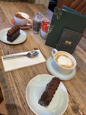 Plant-based coffees and vegan chocolate cakes  at Café Du Parc in Killarney