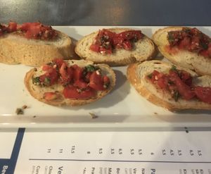 Vegan garlic bread with tomatoes was delicious at Broadway in Kos
