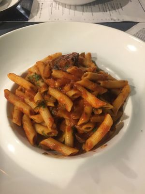 Vegan vegetable pasta, ok but a bit bland.  at Broadway in Kos