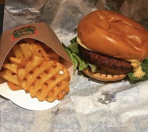 Vegan burger at LEON - Shaftesbury Avenue in London