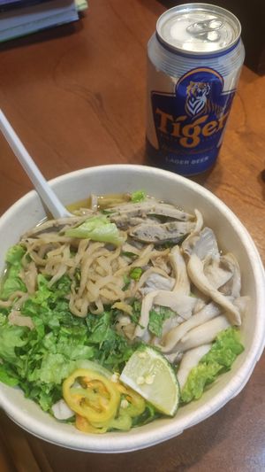 Bún Thang Thich Thú (Noodle Soup with mushrooms in ginger broth)  80.000 VND at Mang's Mania in Ho Chi Minh City