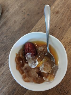 Cold Jujube & longan fruit for dessert at Mang's Mania in Ho Chi Minh City