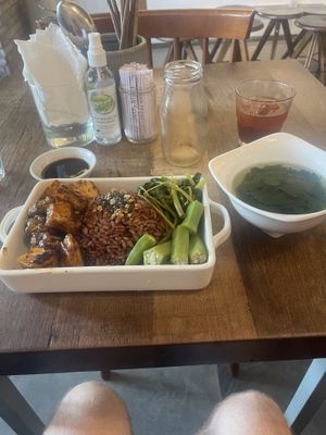 Fennel balls, rice and tofu with greens  at Mang's Mania in Ho Chi Minh City