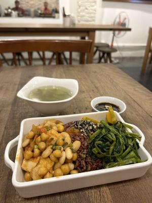 Rice with tofu, beans and vegetables  at Mang's Mania in Ho Chi Minh City