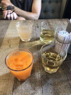 Carrot juice and ginger lemongrass tea (this one was very nice)  at Mang's Mania in Ho Chi Minh City