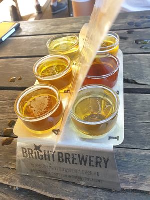 Vegan beer paddle at Bright Brewery in Bright