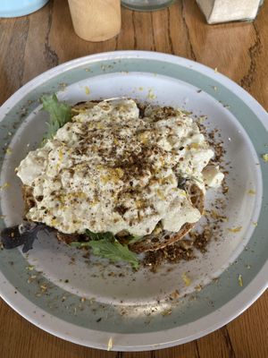 Scrambled tofu, menu said with chilli but came with lemon instead, stil yum   at Moment in Christchurch