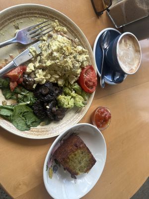 I ate 1/2 the food before I remembered to take a pic. The portion was large on the Vegan Moment   at Moment in Christchurch