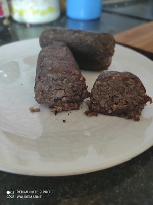 Morcilla casera vegana. at La Teca Burger in Sabadell