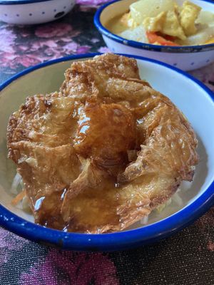 Vegan fried egg  at li.ke in Berlin