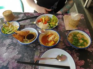 Bok choi and pumpkin dumplings with a few other also amazing dishes at li.ke in Berlin