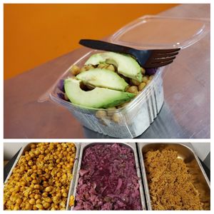 Introducing our NEW! SOUL Bowl is a healthy plant-based meal featuring Quinoa, Purple Cabbage, Chick-Peas + Avocado. at Juiceade in Bronx