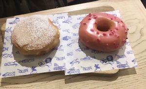 My two favourite donut flavours available - orange hibiscus and apple pie  at Oh Donuts & Coffee in Belfast