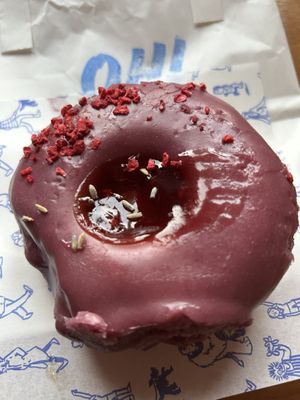 Lavender and raspberry  at Oh Donuts & Coffee in Belfast